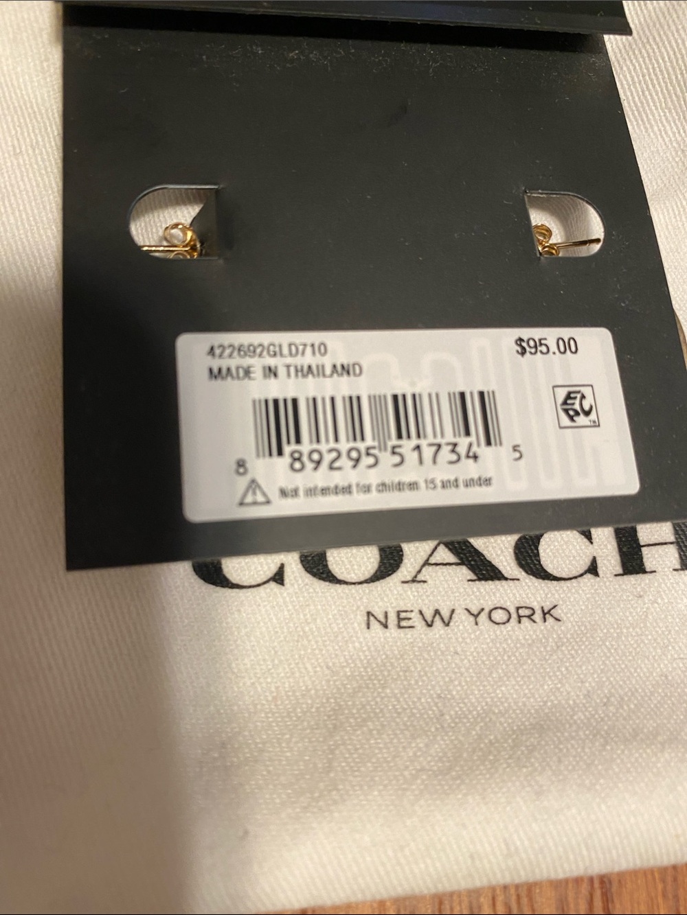 Coach Gold-Tone Hoop Earrings with Signature Cutouts - Picture 4 of 4